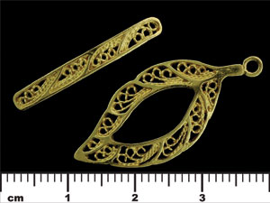 Filigree Leaf Toggle Set : Brass
