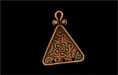 Triangle Floral Etched Pendant 21/16mm : Antique Copper