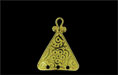 Triangle Floral Etched Pendant 21/16mm : Brass