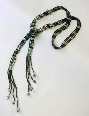 Bead Artistry Kits : Lariat w/ Cylinder Accents - Dk Green