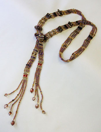 Bead Artistry Kits : Lariat w/ Cylinder Accents - Dk Red