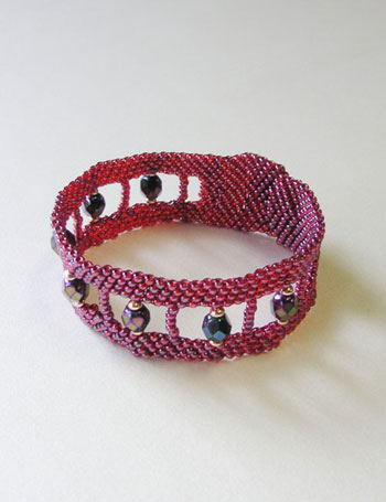 Bead Artistry Kits : Bracelet with Fire Polished Beads - Wine