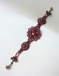 TOHO - Bead Artistry Kits : Bracelet with Floral Motifs - Red
