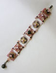 TOHO - Bead Artistry Kits : Bracelet w/ Square Flower Motif -Red/Pink
