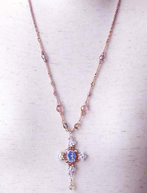 Elegant Jewelry Kits : Cross Motif with Glass Cubic Necklace