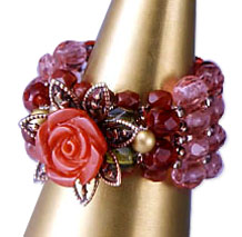 Elegant Jewelry Kits : Coral Rose Ring