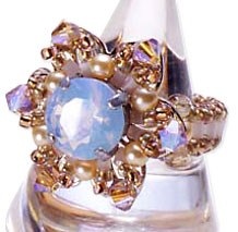 Elegant Jewelry Kits : Flower Motif with Glass Cubic Ring