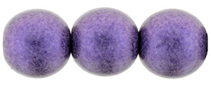Round Beads 10 mm : Metallic Suede - Purple (Loose)