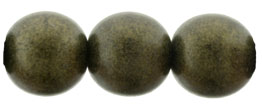 Round Beads 10 mm : Metallic Suede - Dk Green (Loose)