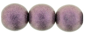 Round Beads 10 mm : Metallic Suede - Pink (Loose)