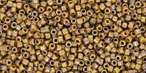 Matubo 10/0 (2,1 mm) Tube 2.5" : Opaque Yellow - Bronze Picasso