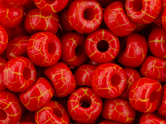 Matubo Seed Bead 2/0 Tube 5.5" : Ionic Red/Yellow