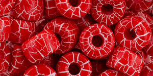 Matubo Seed Bead 2/0 Tube 5.5" : Ionic Red/White