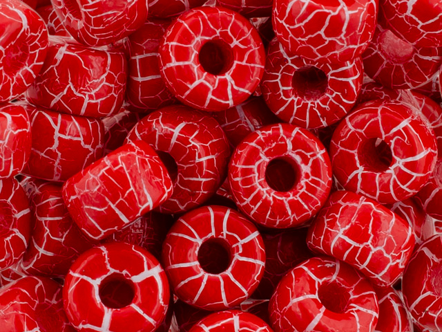 Matubo Seed Bead 2/0 Tube 5.5" : Ionic Red/White