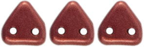CzechMates Triangle 6mm (loose) : ColorTrends: Sueded Gold Samba Red