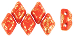 MiniGemDuo 6 x 4mm (loose) : Gold Splash - Opaque Red