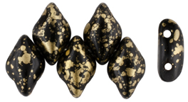 GEMDUO 8 x 5mm : Gold Splash - Jet
