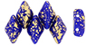 GEMDUO 8 x 5mm : Gold Splash - Opaque Blue