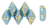 GEMDUO 8 x 5mm : Gold Splash - Blue Turquoise