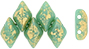 GEMDUO 8 x 5mm : Gold Splash - Opaque Turquoise