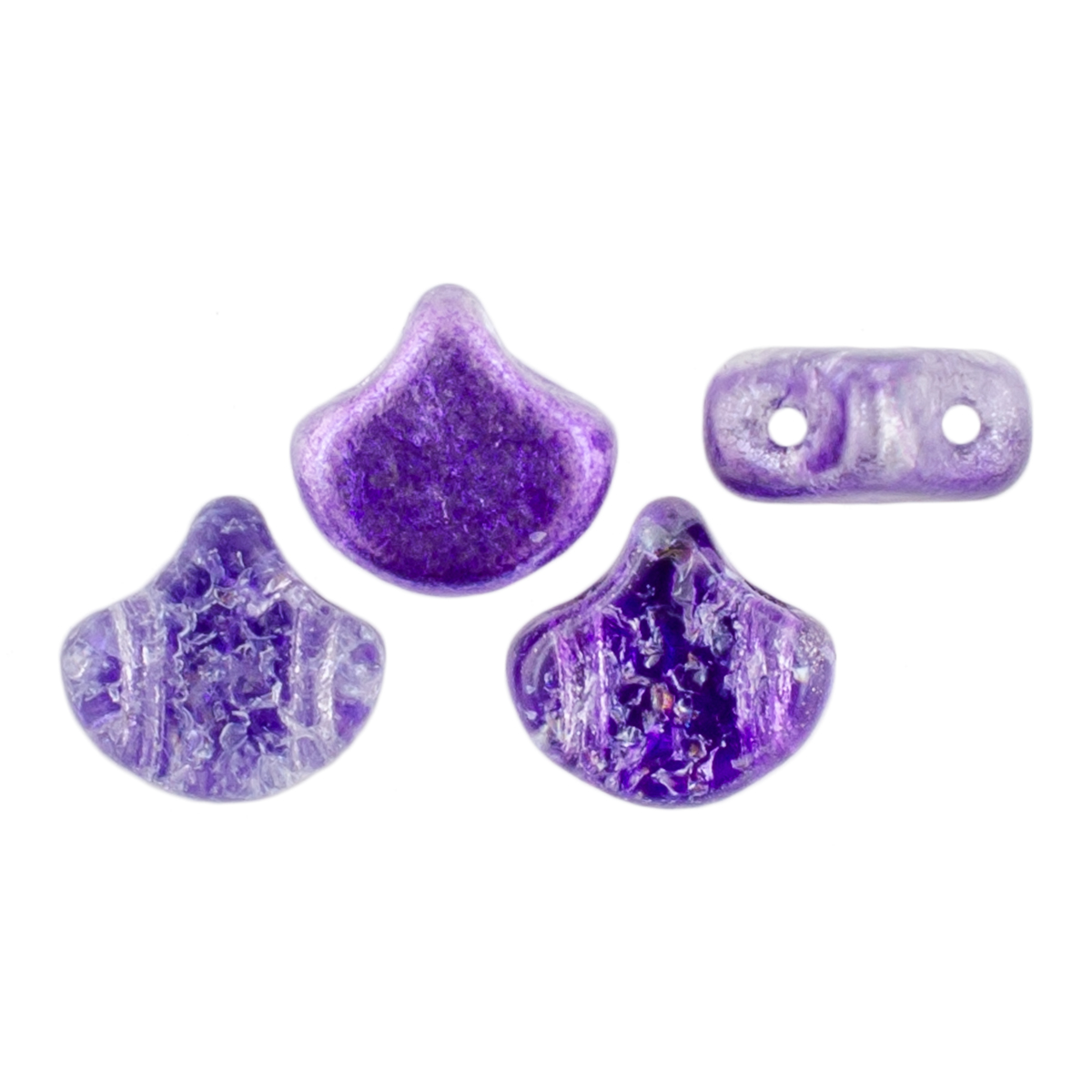 Matubo Ginkgo Leaf Bead 7.5 x 7.5mm : Slushy Purple Grape