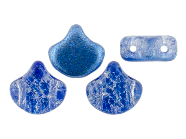 Matubo Ginkgo Leaf Bead 7.5 x 7.5mm : Slushy Blue Raspberry