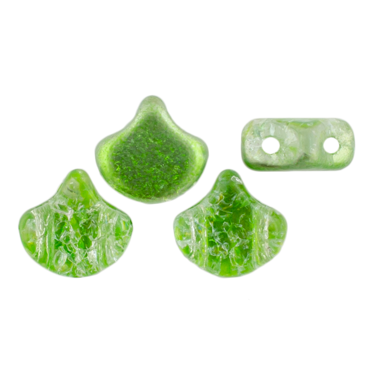 Matubo Ginkgo Leaf Bead 7.5 x 7.5mm : Slushy Sour Apple