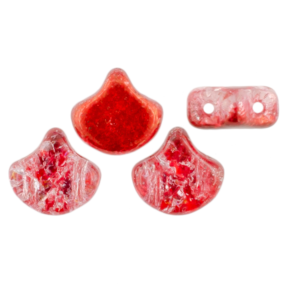 Matubo Ginkgo Leaf Bead 7.5 x 7.5mm : Slushy Strawberry