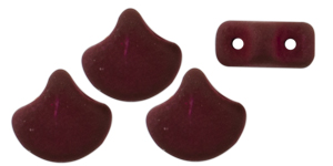 Matubo Ginkgo Leaf Bead 7.5 x 7.5mm : Saturated Maroon