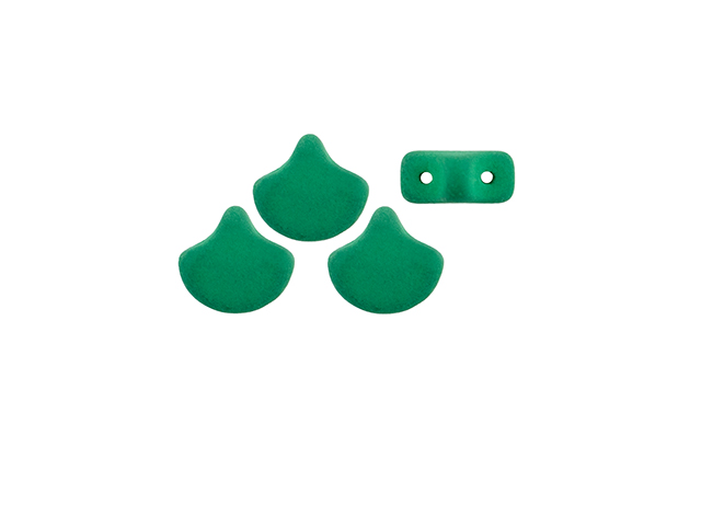 Matubo Ginkgo Leaf Bead 7.5 x 7.5mm Tube 2.5" : Saturated Irish Green