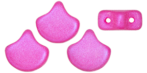 Matubo Ginkgo Leaf Bead 7.5 x 7.5mm Tube 2.5" : Chatoyant - Hot Pink