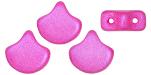 Matubo Ginkgo Leaf Bead 7.5 x 7.5mm : Chatoyant - Hot Pink