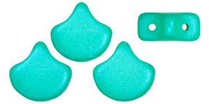 Matubo Ginkgo Leaf Bead 7.5 x 7.5mm Tube 2.5" : Chatoyant - Sea Foam Green