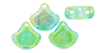 Matubo Ginkgo Leaf Bead 7.5 x 7.5mm : SUMMER RAINBOW Green