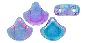 Matubo Ginkgo Leaf Bead 7.5 x 7.5mm : SUMMER RAINBOW Light Blue