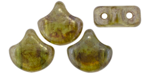 Matubo Ginkgo Leaf Bead 7.5 x 7.5mm Tube 2.5" : Ultra Luster - Crystal