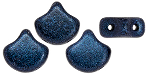 Matubo Ginkgo Leaf Bead 7.5 x 7.5mm Tube 2.5" : Metallic Suede - Dk Blue