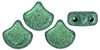 Matubo Ginkgo Leaf Bead 7.5 x 7.5mm : Metallic Suede - Lt Green