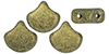 Matubo Ginkgo Leaf Bead 7.5 x 7.5mm : Metallic Suede - Gold
