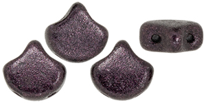 Matubo Ginkgo Leaf Bead 7.5 x 7.5mm Tube 2.5" : Metallic Suede - Dk Plum