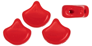 Matubo Ginkgo Leaf Bead 7.5 x 7.5mm Tube 2.5" : Opaque Red