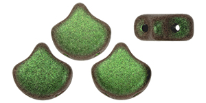 Matubo Ginkgo Leaf Bead 7.5 x 7.5mm : Polychrome - Olive Mauve