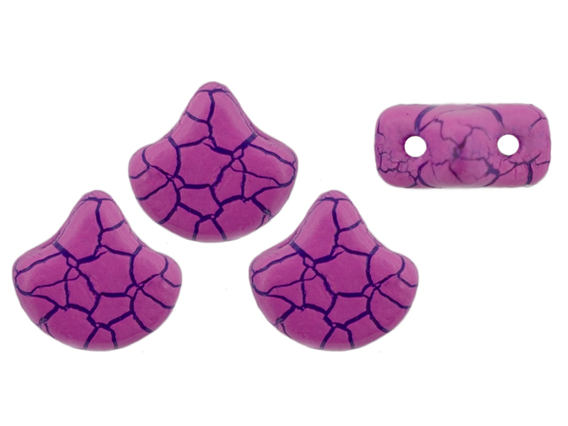 Matubo Ginkgo Leaf Bead 7.5 X 7.5mm : Ionic Pink/Blue