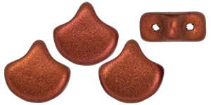 Matubo Ginkgo Leaf Bead 7.5 x 7.5mm Tube 2.5" : Matte Metallic Dk Copper