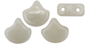 Matubo Ginkgo Leaf Bead 7.5 x 7.5mm : Luster - Opaque Lt Gray