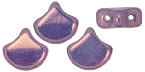 Matubo Ginkgo Leaf Bead 7.5 x 7.5mm : Luster - Metallic Amethyst Chalk