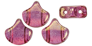 Matubo Ginkgo Leaf Bead 7.5 x 7.5mm Tube 2.5" : Luster - Pink