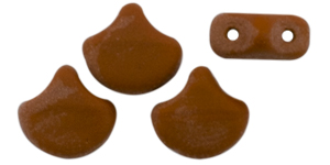 Matubo Ginkgo Leaf Bead 7.5 x 7.5mm : Matte - Opaque Umber