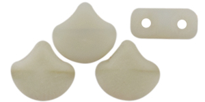 Matubo Ginkgo Leaf Bead 7.5 x 7.5mm : Matte - Opaque Lt Gray