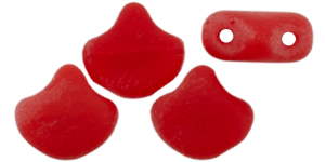 Matubo Ginkgo Leaf Bead 7.5 x 7.5mm Tube 2.5" : Matte - Opal Red